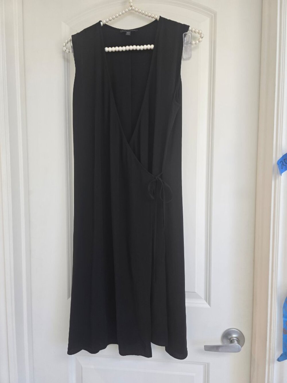 NWOT Eileen Fisher Black 100% Sleeveless Wrap Dress Size XS TP (petite)